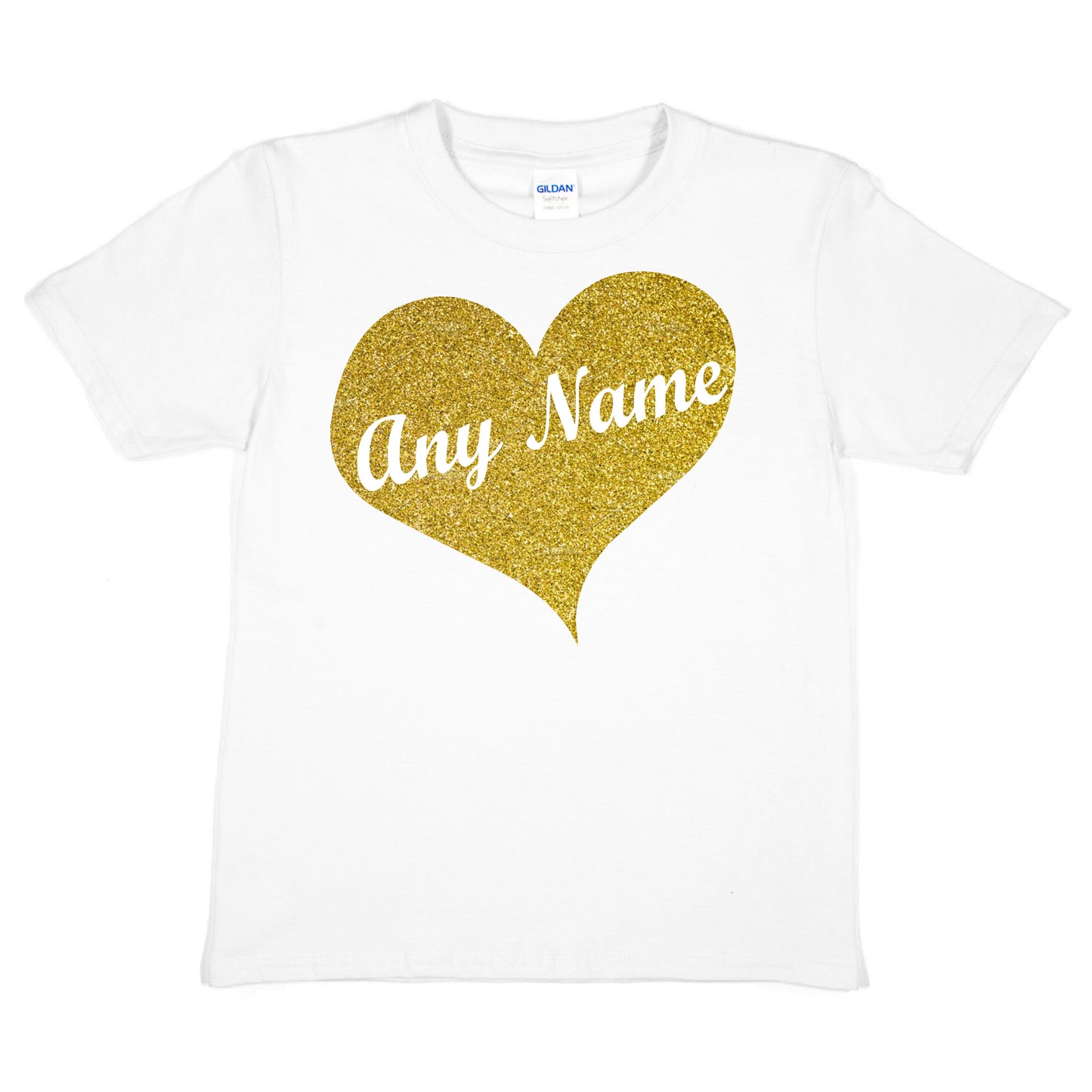 Kids Personalised Birthday Funny T-shirt In Gold Glitter Your Name Here
