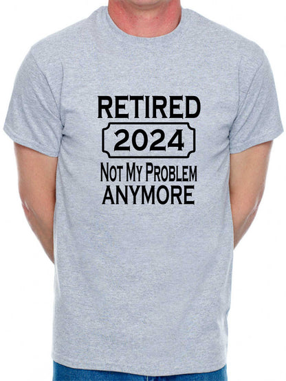 I Retired In 2024 T-Shirt Funny Retirement Gift For Men Man's Tee