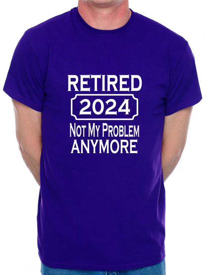 I Retired In 2024 T-Shirt Funny Retirement Gift For Men Man's Tee