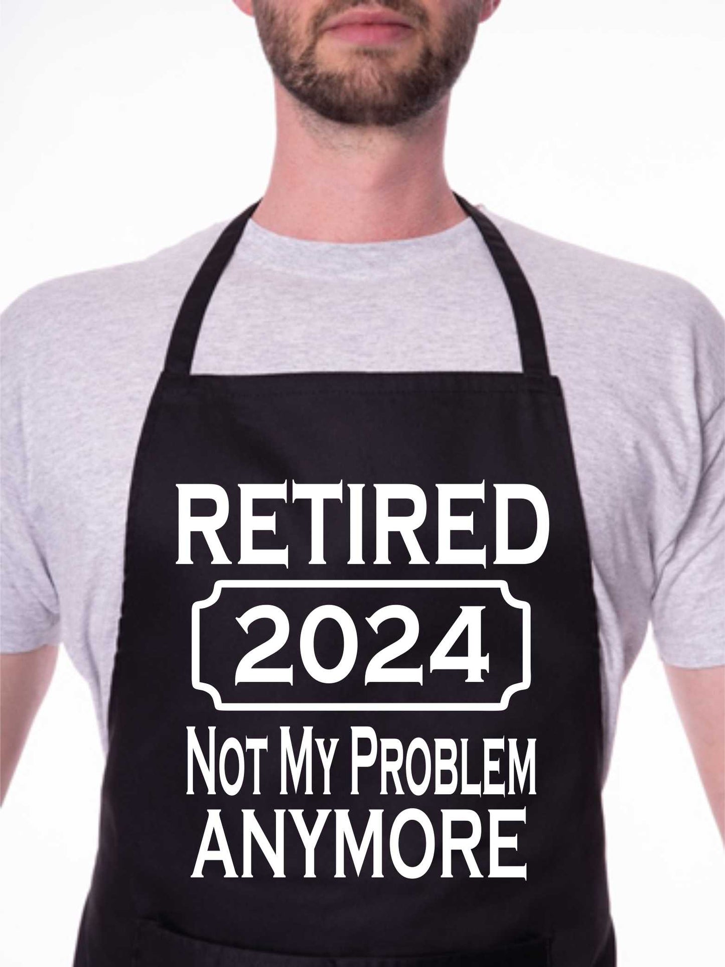 I Retired in 2024 Retirement Gift BBQ Baking Cooking BBQ Apron