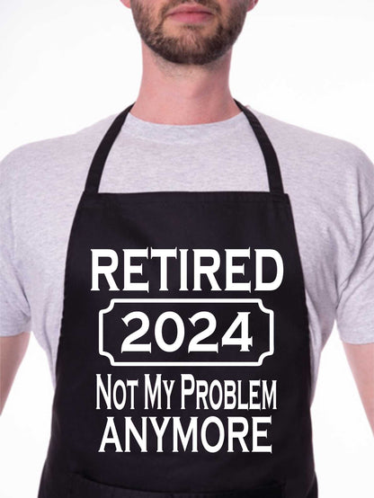 I Retired in 2024 Retirement Gift BBQ Baking Cooking BBQ Apron