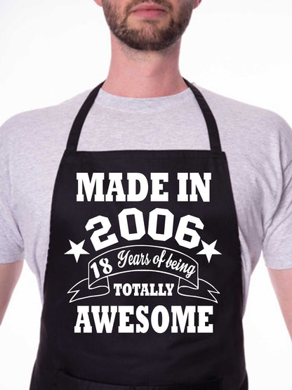 18th Birthday Made In 2006 18th Birthday BBQ Cooking Funny Novelty Apron
