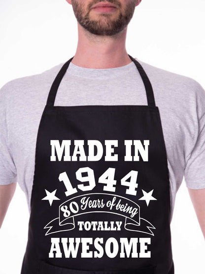 80th Birthday Made In 1944 BBQ Cooking Funny Novelty Apron