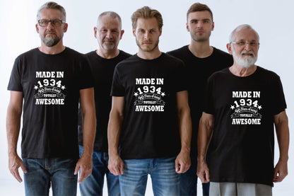 Made in 1934 90 Years of Being Awesome Men's T-Shirt 90th Birthday