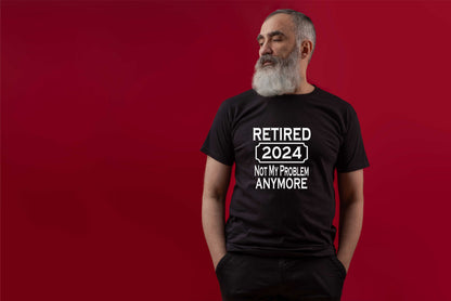 I Retired In 2024 T-Shirt Funny Retirement Gift For Men Man's Tee