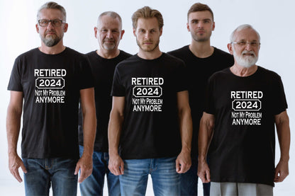 I Retired In 2024 T-Shirt Funny Retirement Gift For Men Man's Tee