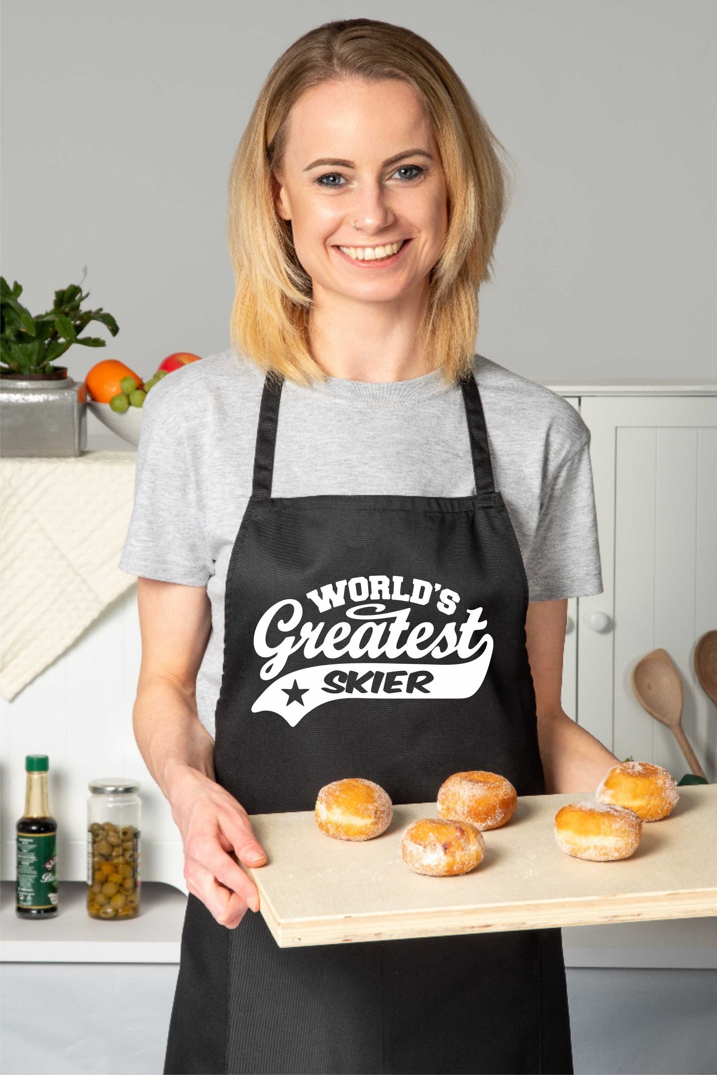 Apron Greatest Skier Gift For Him Gift for Her Skiing Birthday