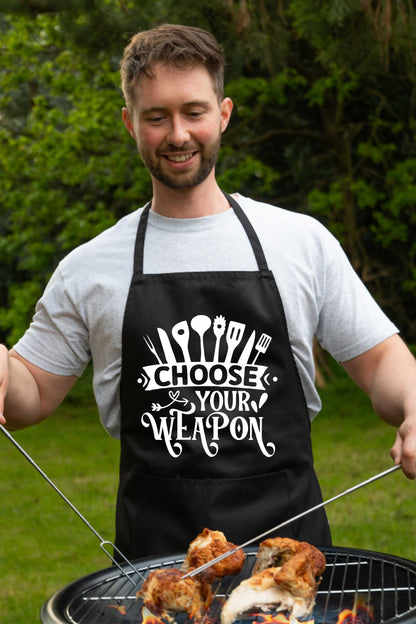 Apron Choose Your Weapon Gift For Her Gift For Him Funny Birthday Gift