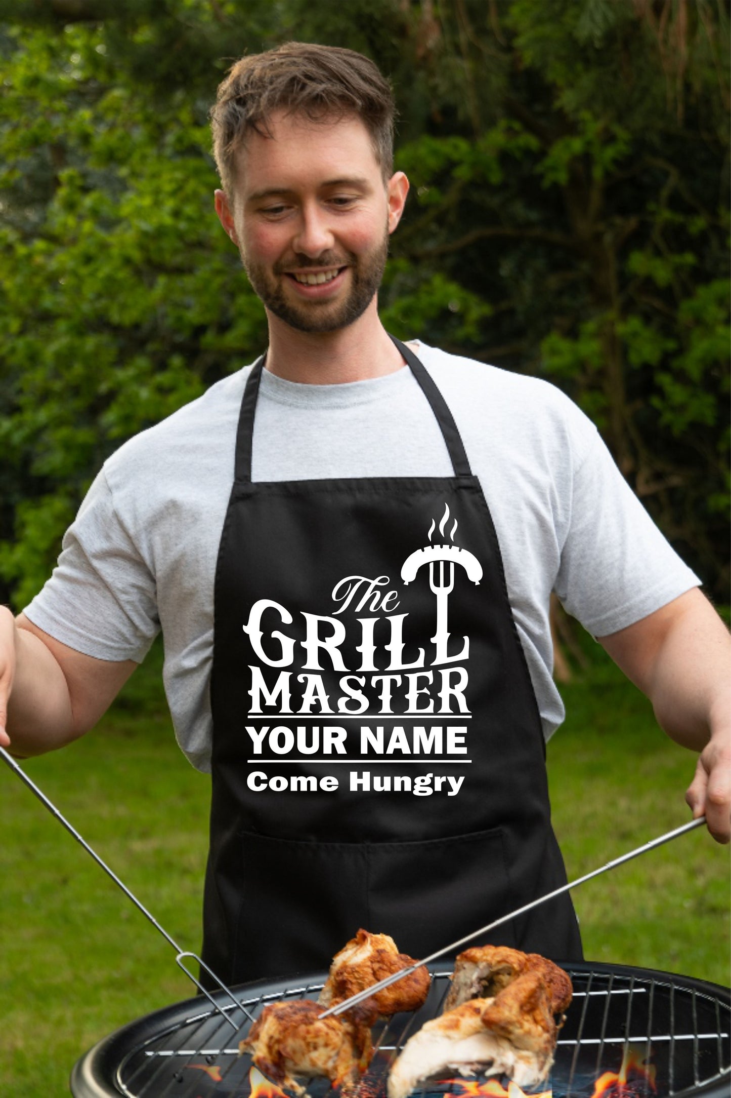 Personalised Apron The Grill Master Any Name Father's Day Birthday Funny Gift
