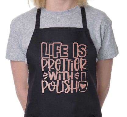 Apron Life Is Prettier With Polish Nail Salon Nail Technician Beauty Gift