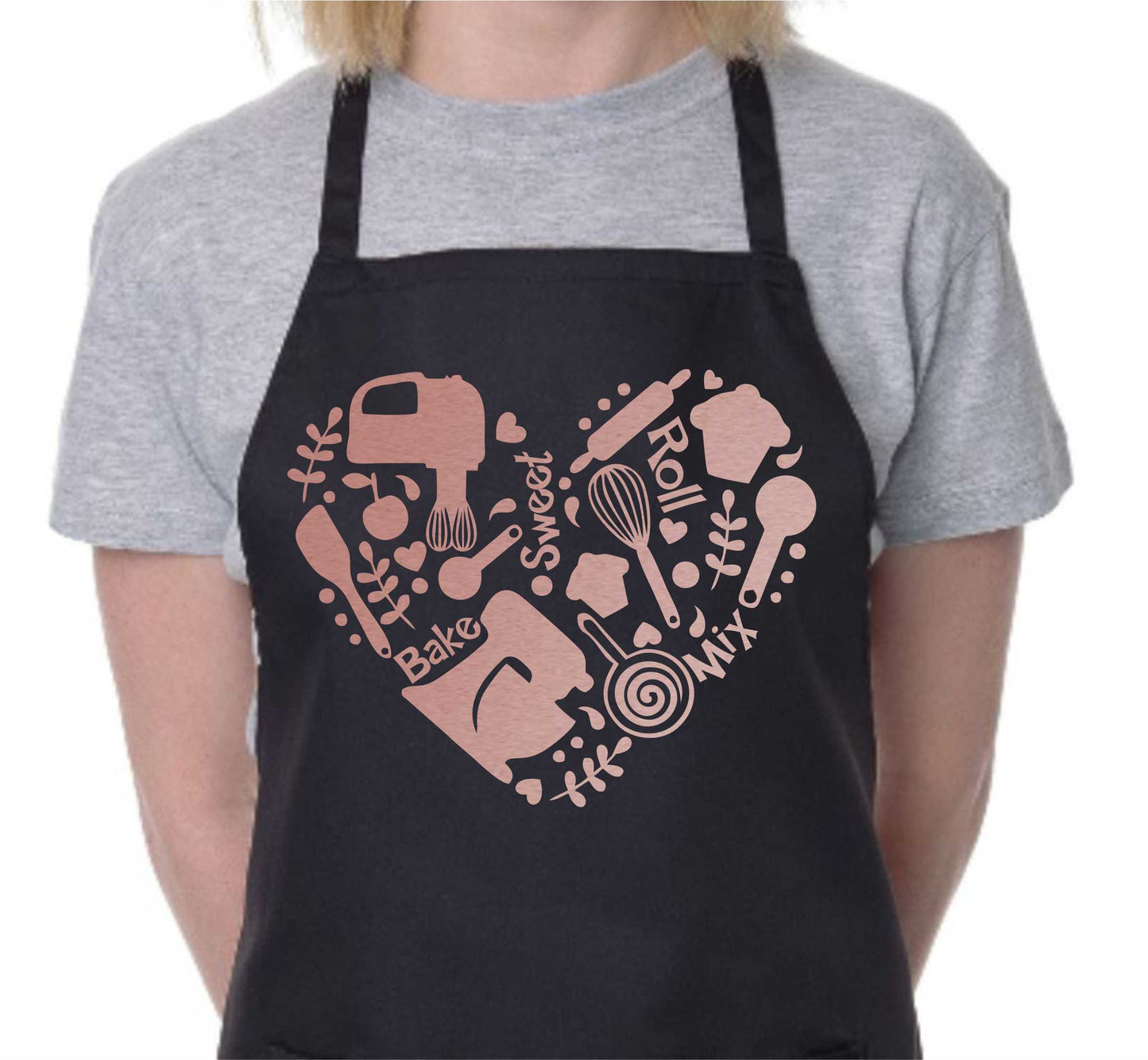 Bake Roll Heart Ladies Funny Apron Funny Birthday Gift Cooking Baking BBQ
