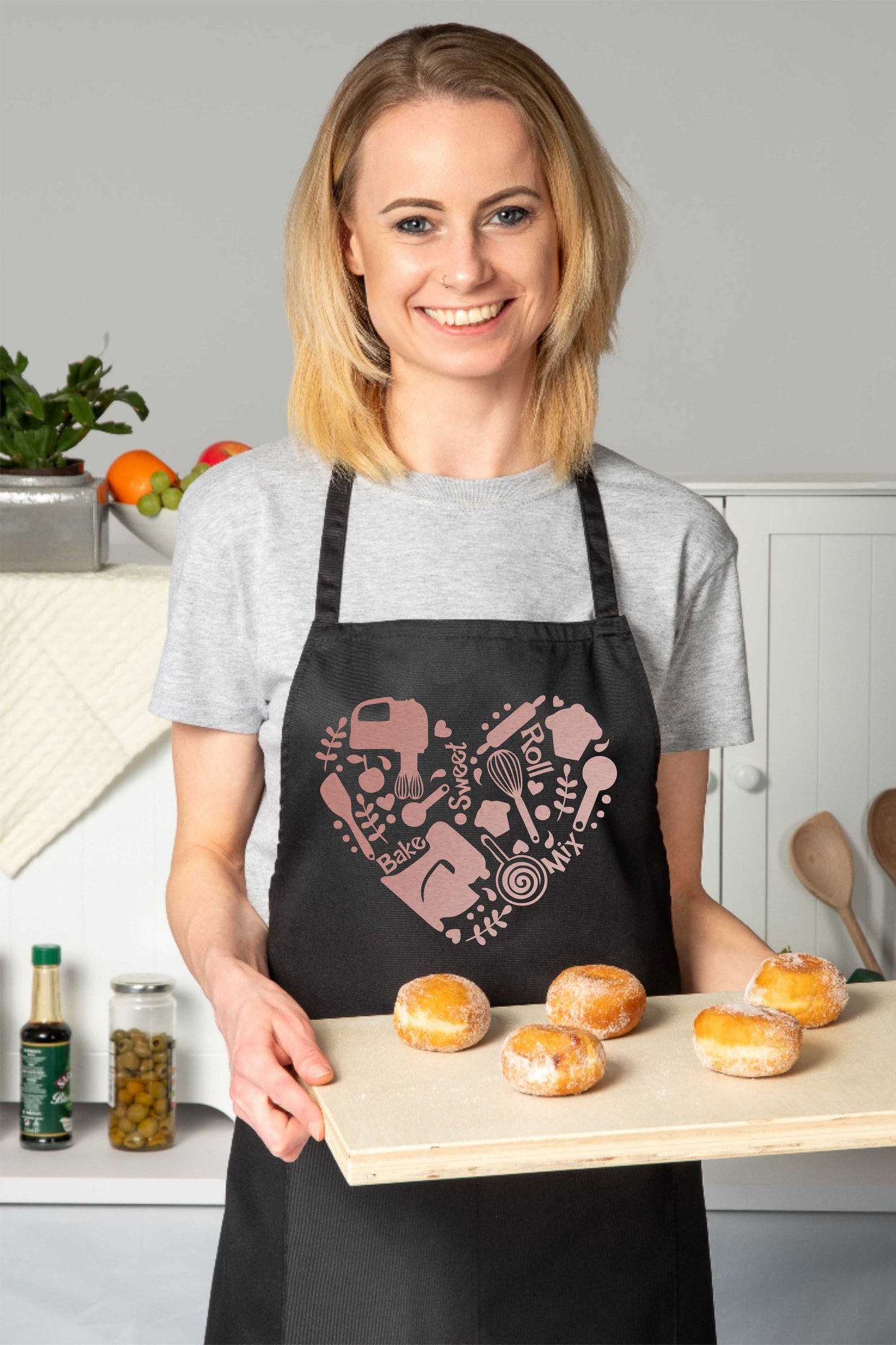 Bake Roll Heart Ladies Funny Apron Funny Birthday Gift Cooking Baking BBQ