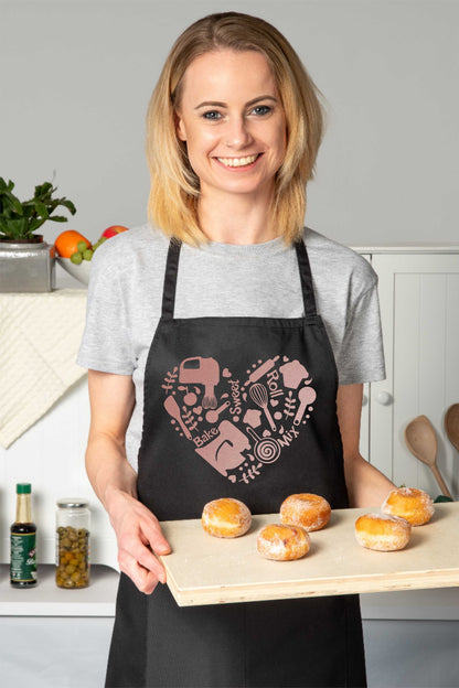 Bake Roll Heart Ladies Funny Apron Funny Birthday Gift Cooking Baking BBQ