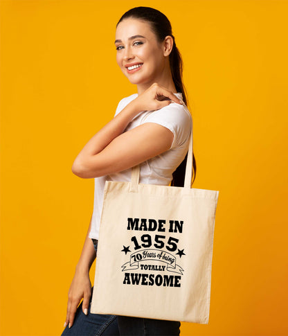 Print4u Shopping Tote Bag For Life Born In 1955 70th Birthday