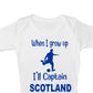 When Grow Up Captain Scotland Funny Babygrow Scottish Football Baby Gift
