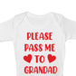 Pass Me To Grandad Funny Babygrow Pops Nanny Bodysuit Baby Gift