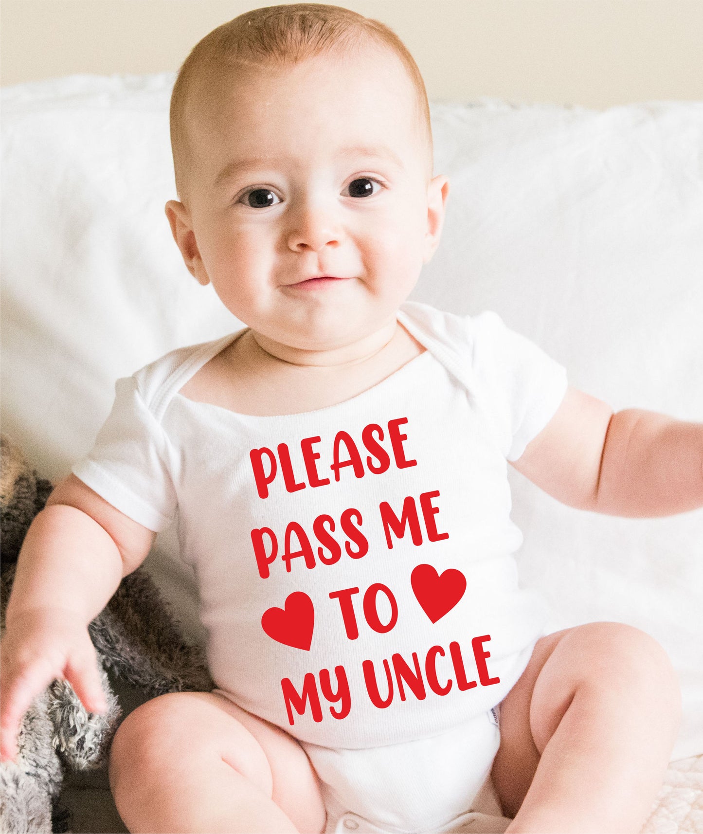 Please Pass Me To Uncle Funny Babygrow Bodysuit Baby Gift
