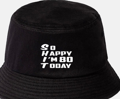 Bucket Hat Funny 80th Birthday Gift For Men & Ladies 80 Year Old Present
