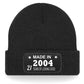 21st Birthday Made In 2004 Beanie Hat Gift for 21 Year Old For Men & Ladies
