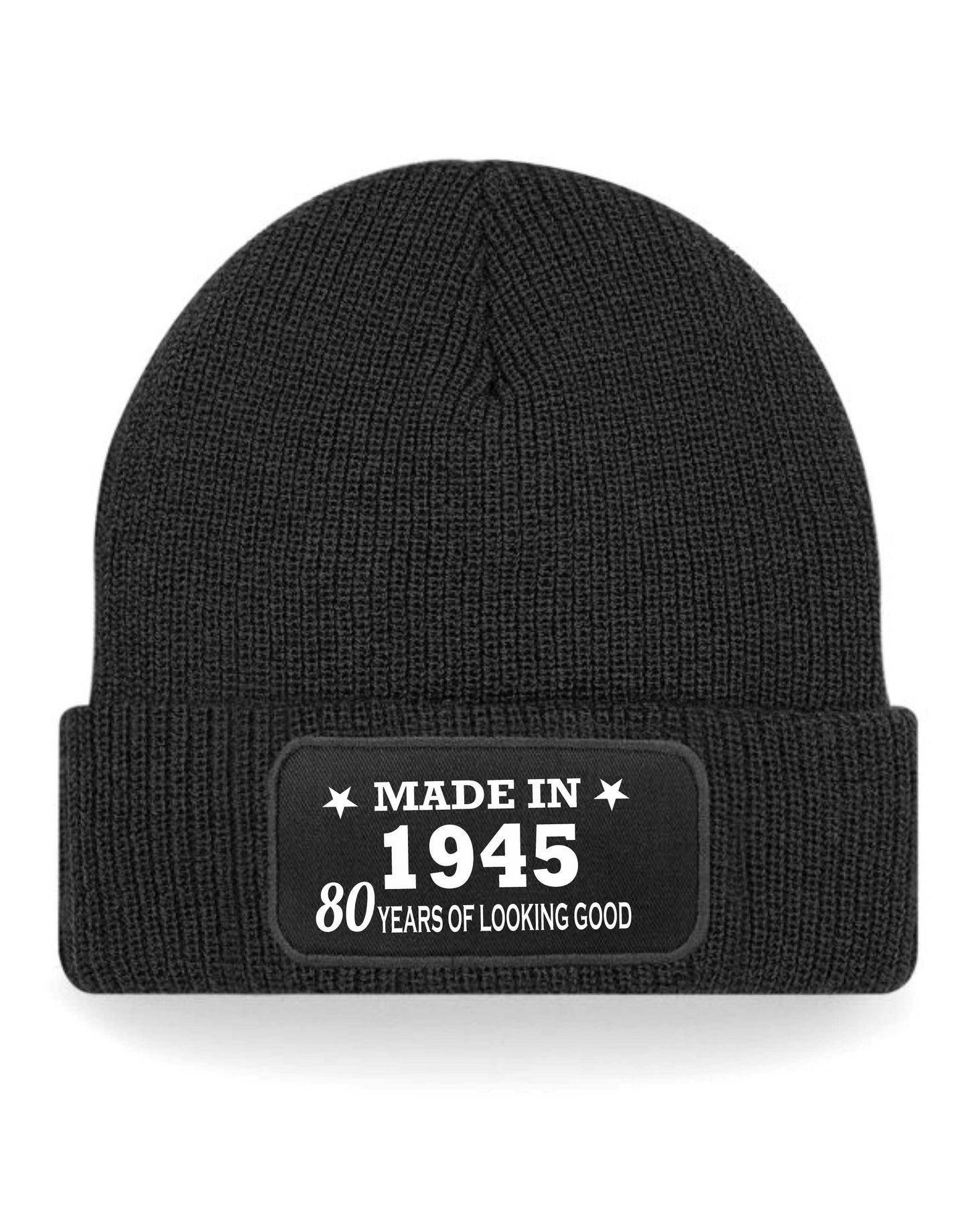 80th Birthday Made In 1945 Beanie Hat Gift for 80 Year Old For Men & Ladies