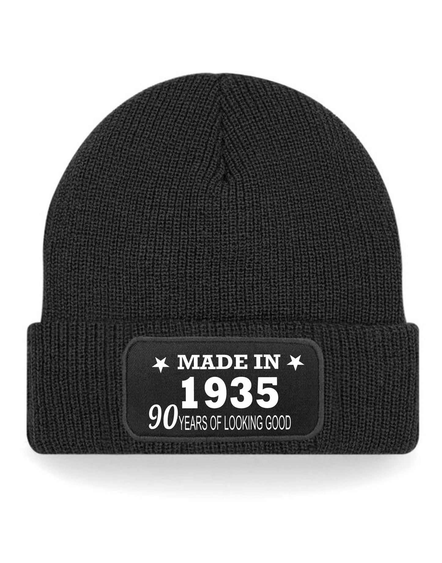 90th Birthday Made In 1935 Beanie Hat Gift for 90 Year Old For Men & Ladies