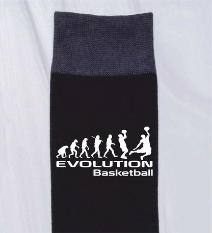 Evolution Of Basketball Men's Novelty Socks Black Funny Sports Gift for Men