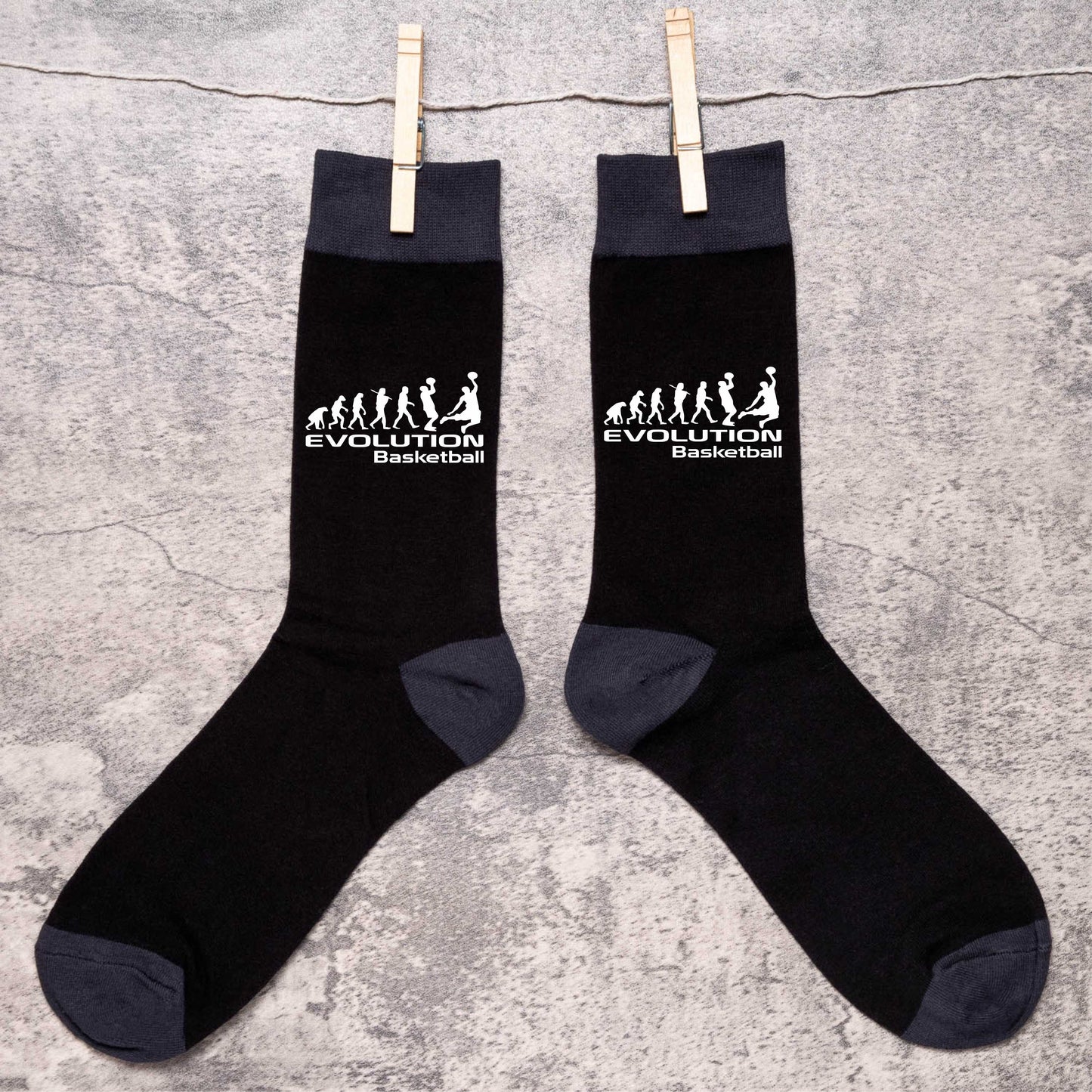 Evolution Of Basketball Men's Novelty Socks Black Funny Sports Gift for Men