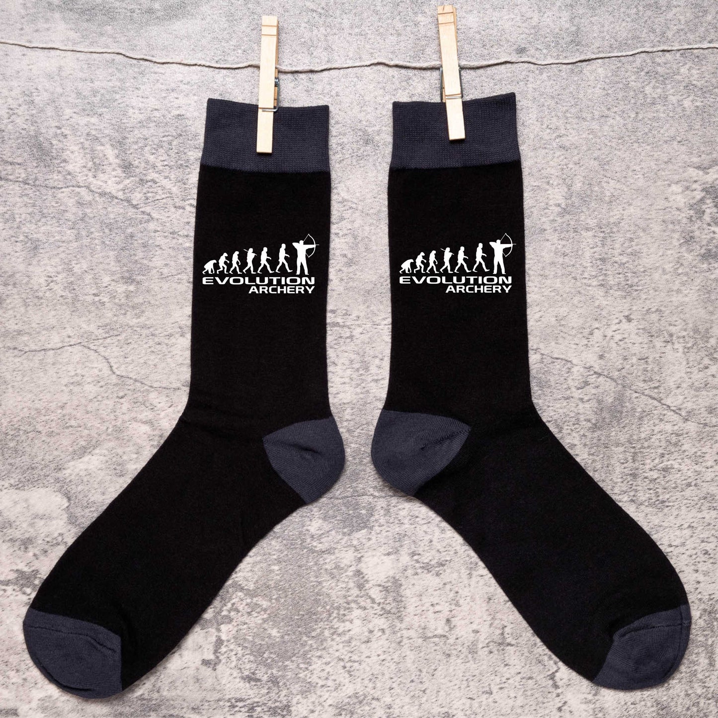 Evolution Of Archery Men's Novelty Socks Black Funny Sports Gift for Men