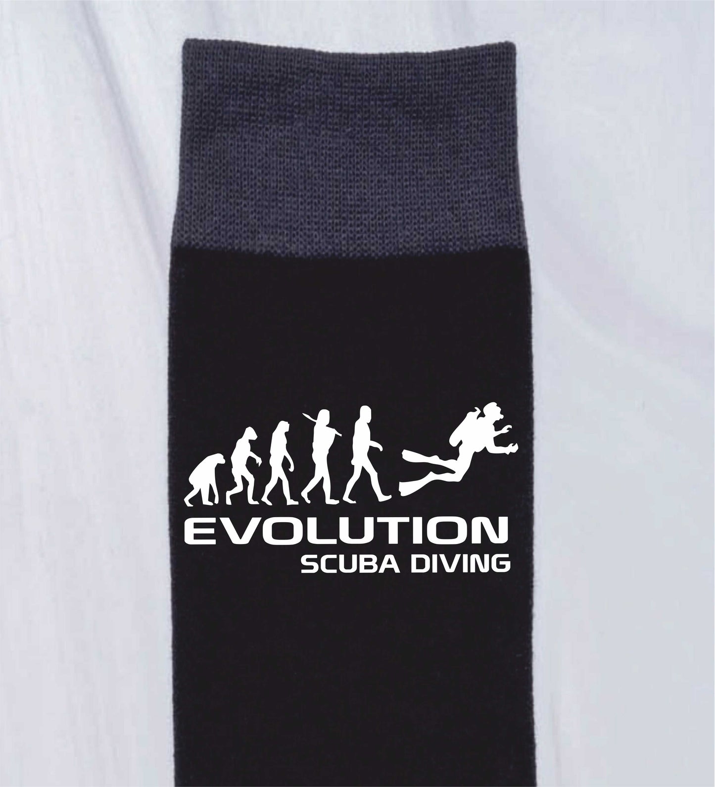 Evolution Of Scuba Diving Men's Novelty Socks Black WaterSports Gift for Men