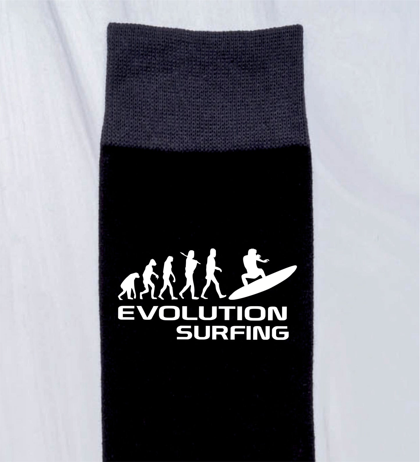 Evolution Of Surfing Men's Novelty Socks Black Funny WaterSports Gift for Men