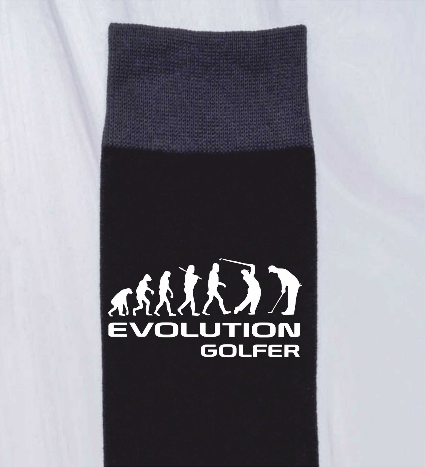 Evolution Of Golf Men's Novelty Socks Black Funny Golfing Gift for Men