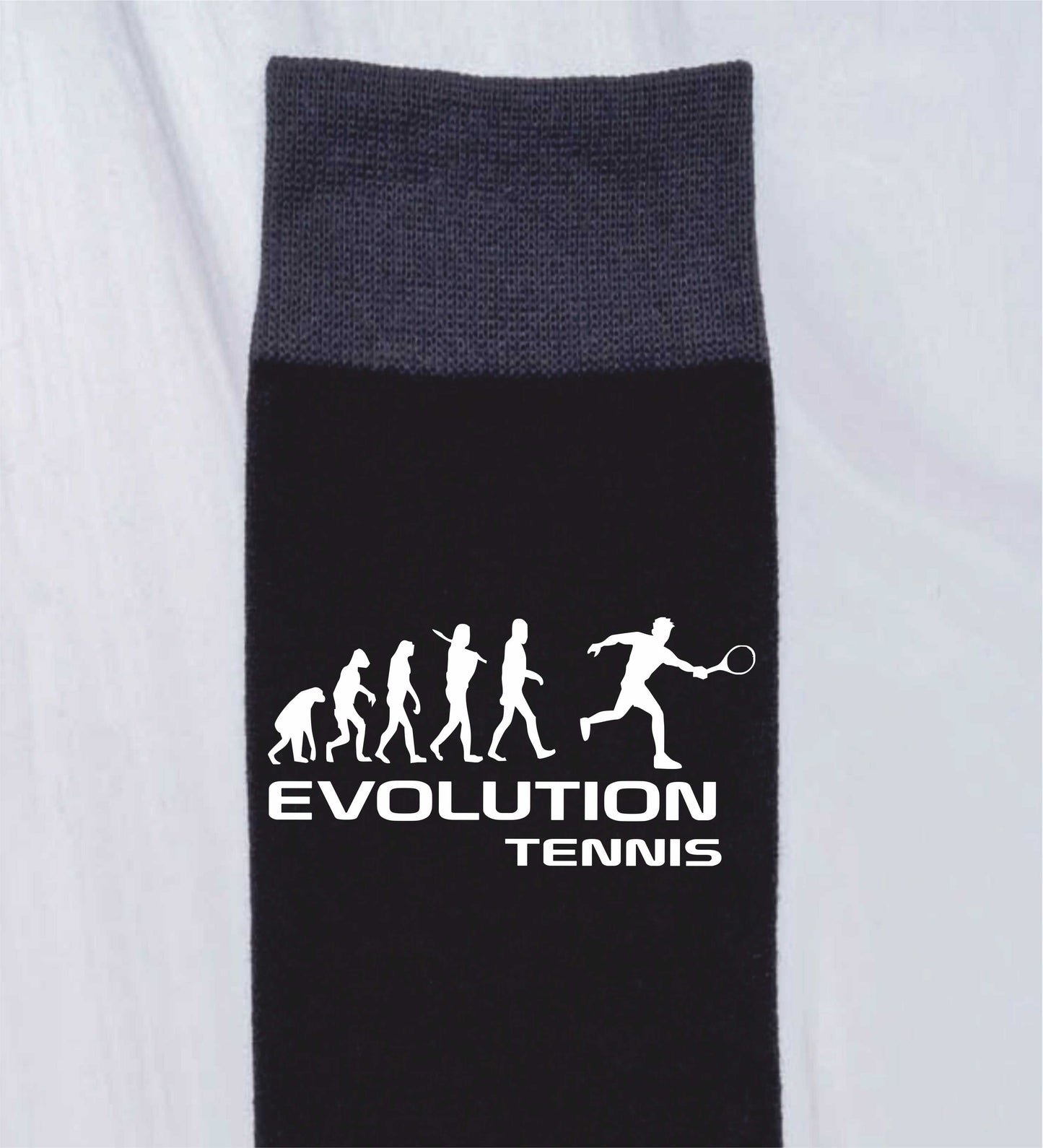 Evolution Of Tennis Men's Novelty Socks Black Funny Tennis Gift for Men