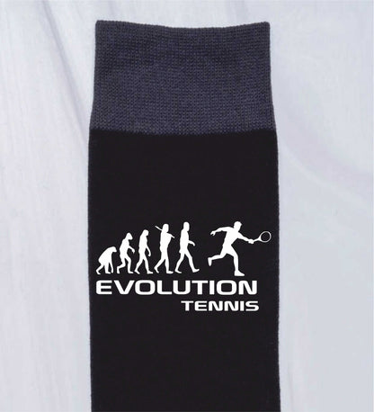 Evolution Of Tennis Men's Novelty Socks Black Funny Tennis Gift for Men