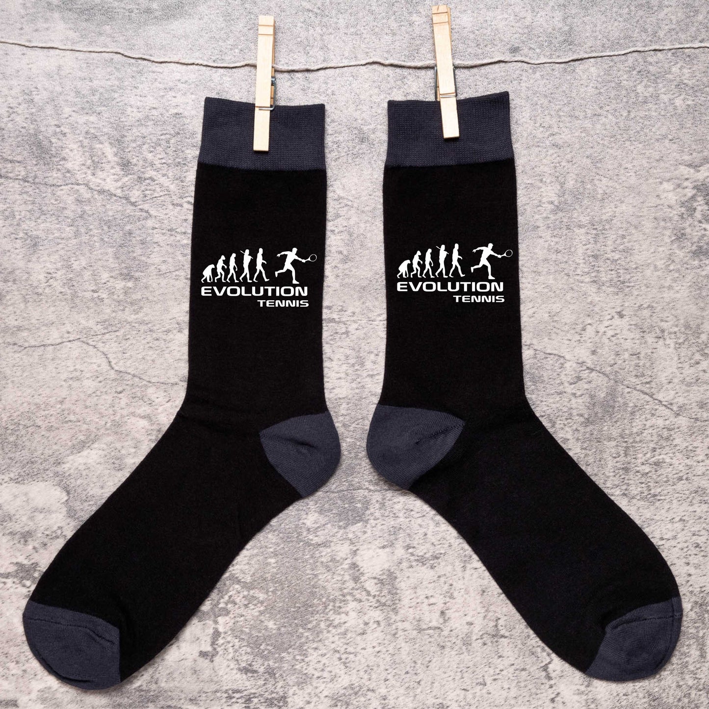 Evolution Of Tennis Men's Novelty Socks Black Funny Tennis Gift for Men