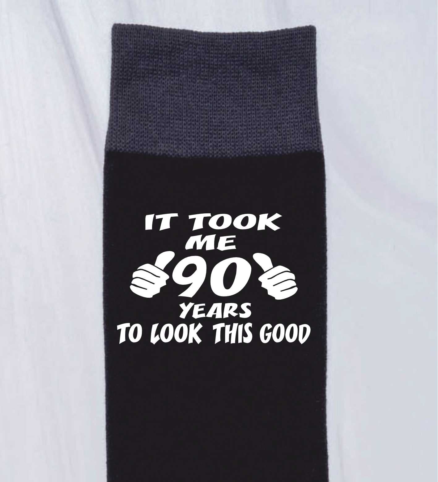 Took 90 Years to Look This Good Men's Black Socks Novelty 90th Birthday Gift