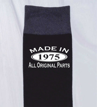 Made in 1975 Mens Socks Black 50th Birthday Gift Great For 50 year Old