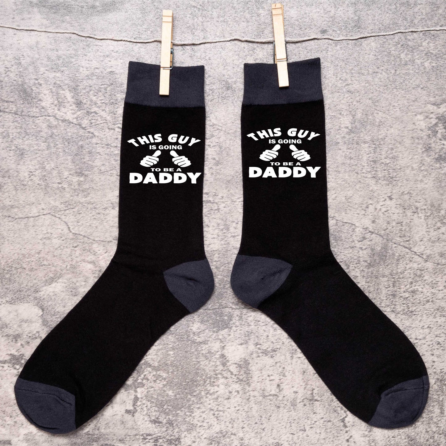 Guy is Going To Be A Daddy Funny Men's Black Novelty Socks New Dad Gift