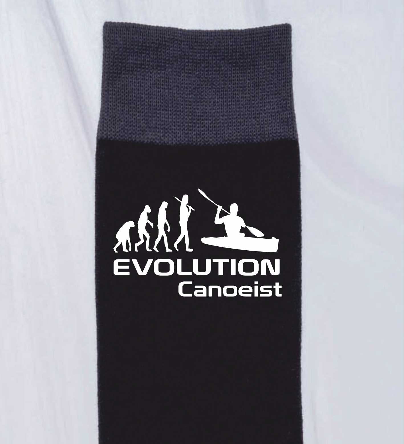 Evolution Of Canoeist Funny Men's Black Novelty Socks Birthday Gift