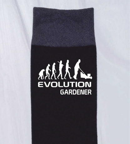 Evolution Of A Gardener Funny Men's Black Novelty Socks Birthday Gift