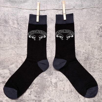 Tattoo Junkie Funny Men's Black Novelty Socks Great Tattoo Gift Idea