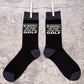 Warning May Talk About Golf Men's Black Novelty Socks Birthday Gift