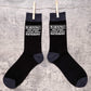 Warning May Talk About Photography Men's Black Novelty Socks Birthday Gift