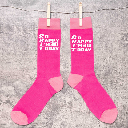 30th Birthday Gift 30 Year Old Gift Ladies Pink Funny Socks Novelty Age 30