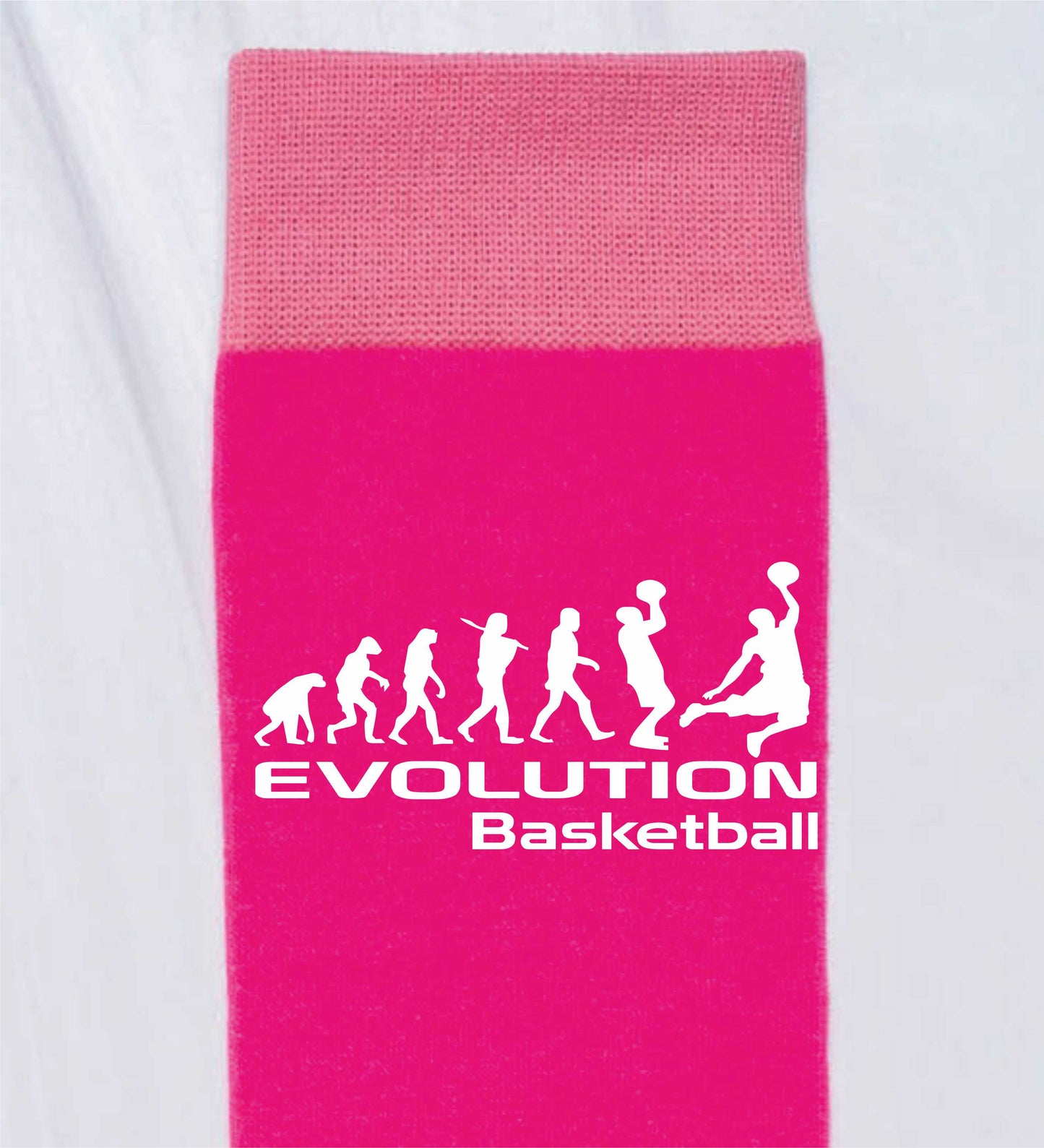 Evolution Of Basketball Ladies Novelty Socks Pink Funny Sports Gift for Ladies