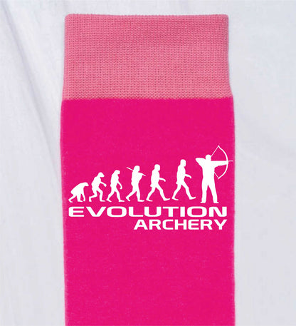 Evolution Of Archery Ladies Novelty Socks Pink Funny Sports Gift for Ladies