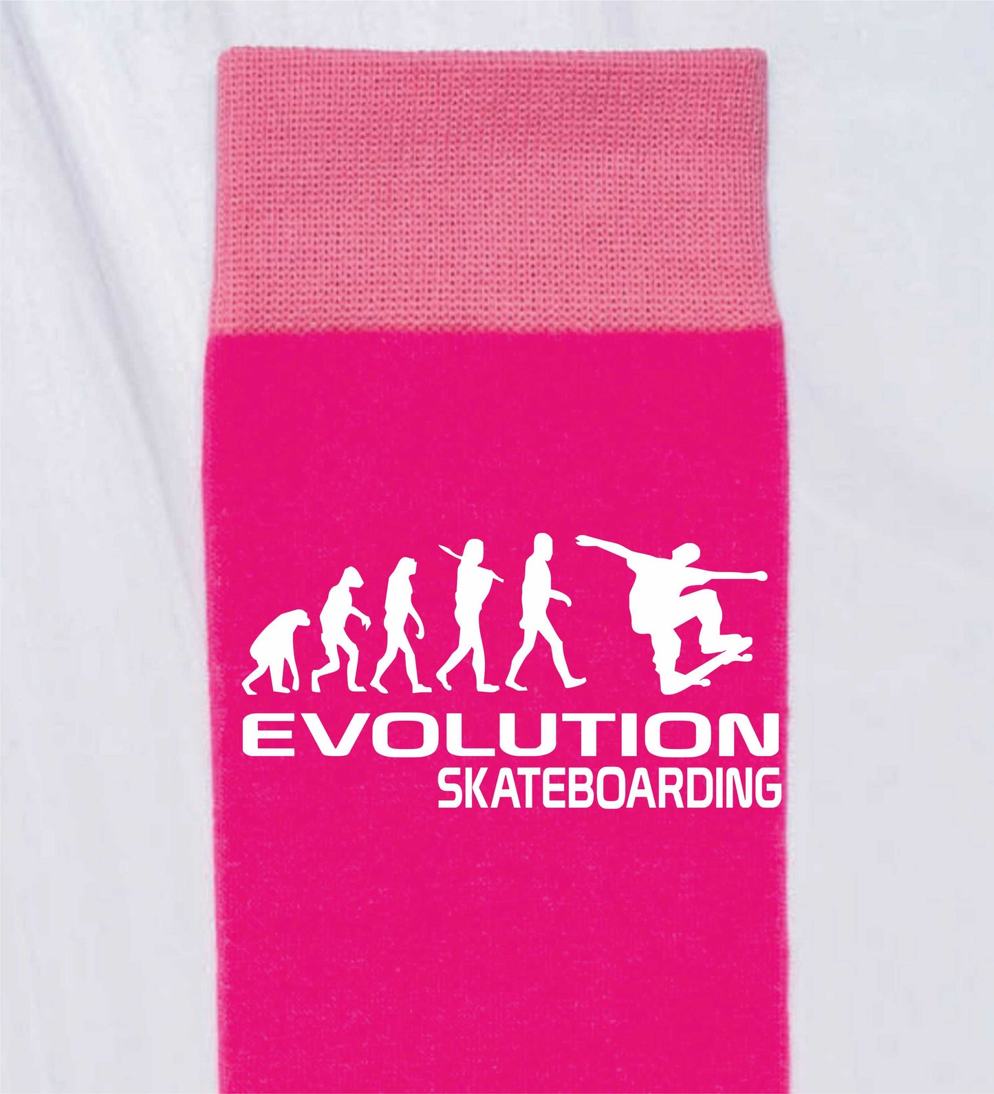 Evolution Of Skateboarding Ladies Novelty Socks Pink Funny Gift for Ladies