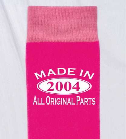 Made in 2004 Ladies Socks Pink Ideal for 21st Birthday Gift or Anniversary Gift