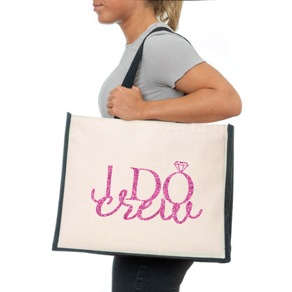 I Do Crew Tote Bag Wedding Bride Hen Party Idea Ladies Canvas Shopper