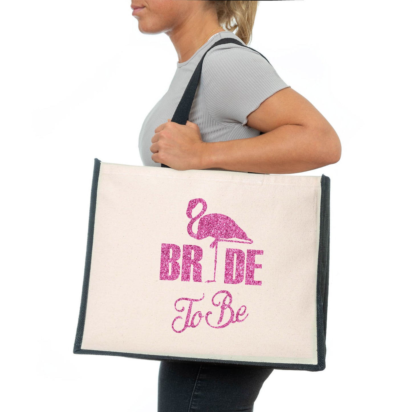 Flamingo Bride To Be Tote Bag Wedding Hen Party Idea Ladies Canvas Shopper