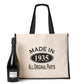 Made In 1935 Tote Bag 90th Birthday Gift Age 90 Ladies Canvas Shopper